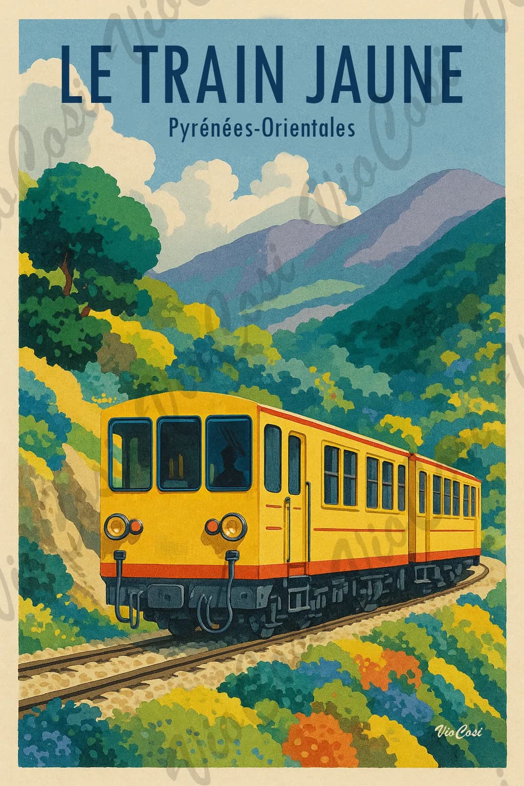Le Train Jaune — illustration Viocosi